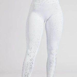 NWT Buffbunny Dazzle Leggings - White Silver XL